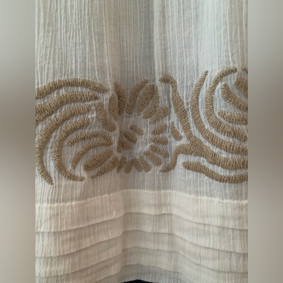 CALVIN KLEIN beige surplice blouse with elastic waste, size xl - Picture 4 of 8